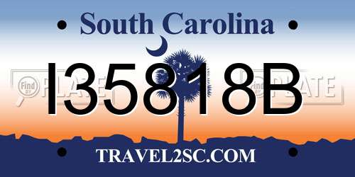 I35818B South Carolina License Plate
