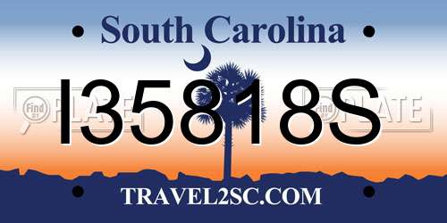 I35818S South Carolina License Plate