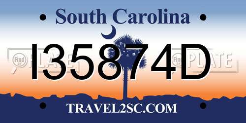 I35874D South Carolina License Plate