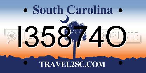 I35874O South Carolina License Plate