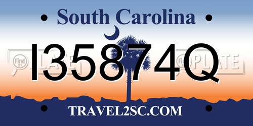 I35874Q South Carolina License Plate