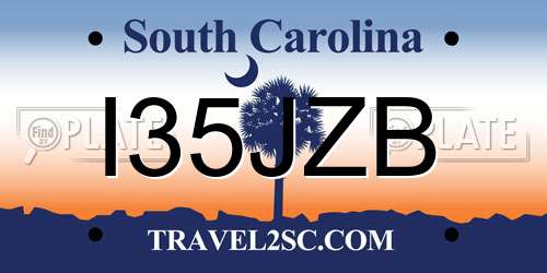 I35JZB South Carolina License Plate
