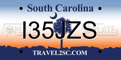 I35JZS South Carolina License Plate