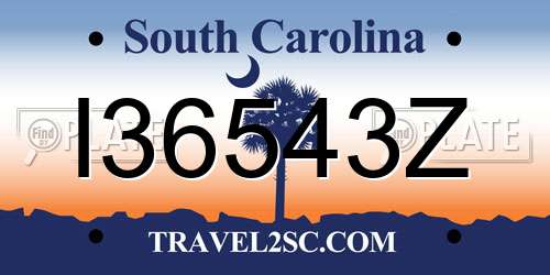 I36543Z South Carolina License Plate