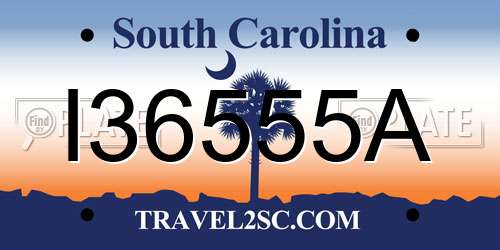 I36555A South Carolina License Plate