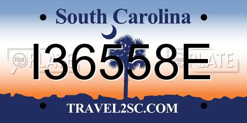 I36558E South Carolina License Plate