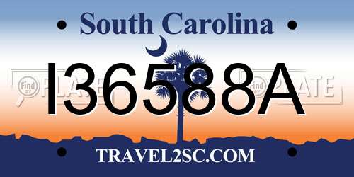 I36588A South Carolina License Plate