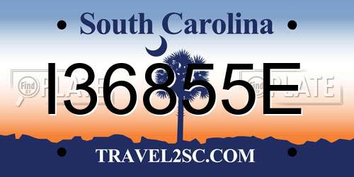 I36855E South Carolina License Plate