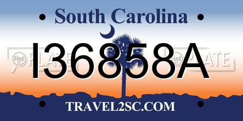 I36858A South Carolina License Plate