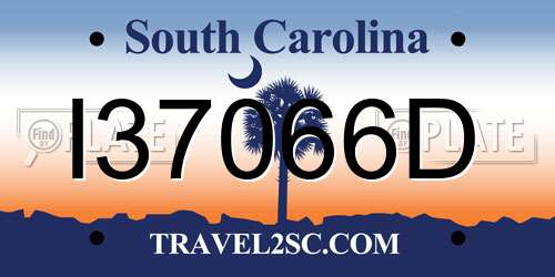 I37066D South Carolina License Plate