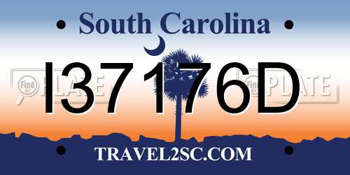 I37176D South Carolina License Plate
