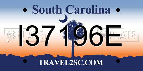 I37196E South Carolina License Plate