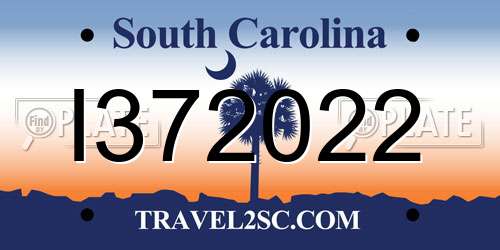 I372022 South Carolina License Plate