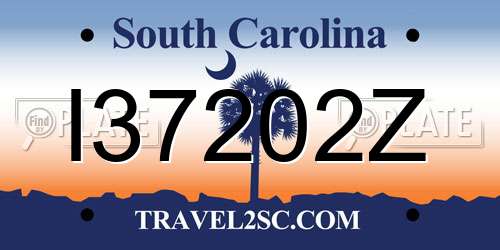 I37202Z South Carolina License Plate