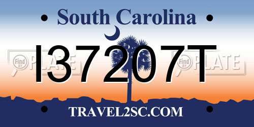 I37207T South Carolina License Plate