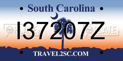 I37207Z South Carolina License Plate