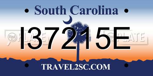 I37215E South Carolina License Plate