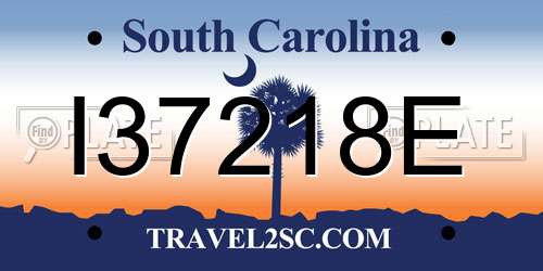 I37218E South Carolina License Plate