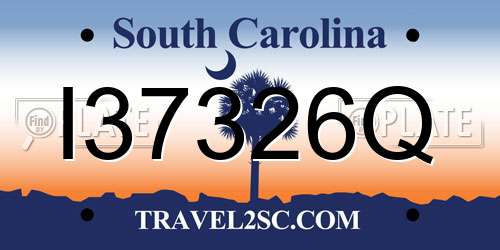 I37326Q South Carolina License Plate