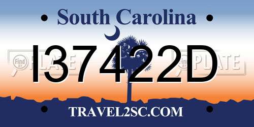 I37422D South Carolina License Plate