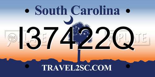 I37422Q South Carolina License Plate