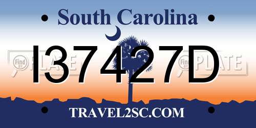 I37427D South Carolina License Plate