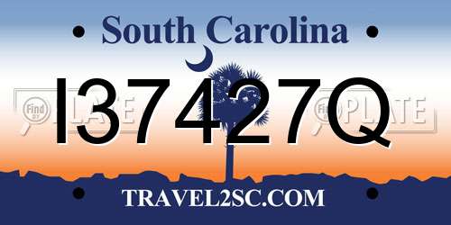 I37427Q South Carolina License Plate
