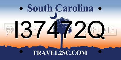 I37472Q South Carolina License Plate
