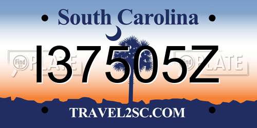 I37505Z South Carolina License Plate