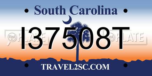 I37508T South Carolina License Plate