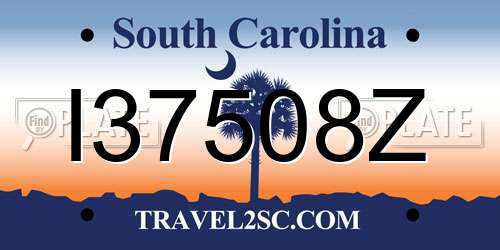I37508Z South Carolina License Plate