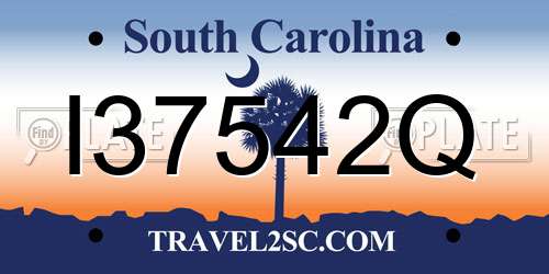 I37542Q South Carolina License Plate