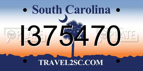 I375470 South Carolina License Plate