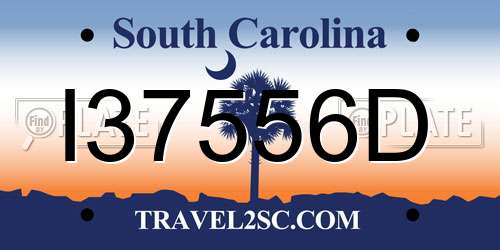 I37556D South Carolina License Plate