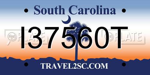 I37560T South Carolina License Plate