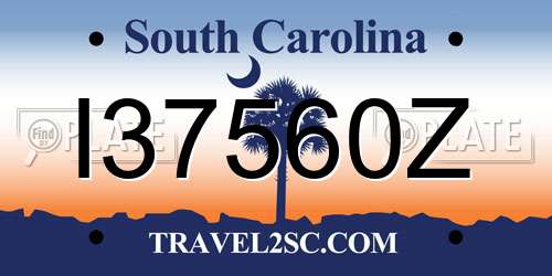 I37560Z South Carolina License Plate
