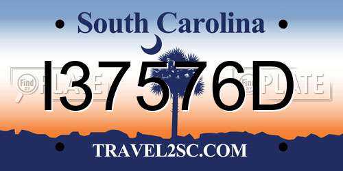 I37576D South Carolina License Plate