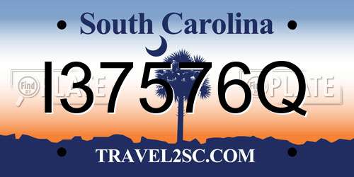 I37576Q South Carolina License Plate