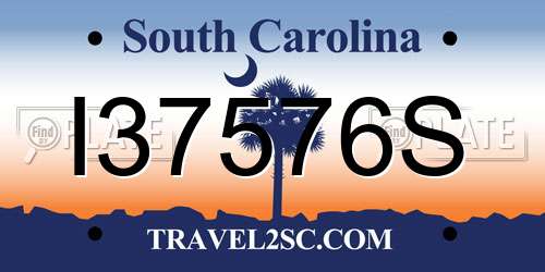 I37576S South Carolina License Plate