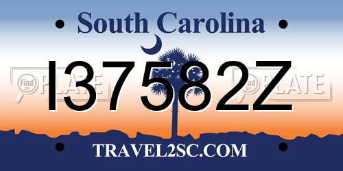 I37582Z South Carolina License Plate