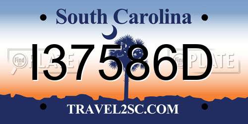 I37586D South Carolina License Plate