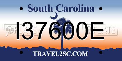 I37600E South Carolina License Plate