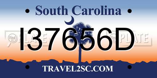 I37656D South Carolina License Plate