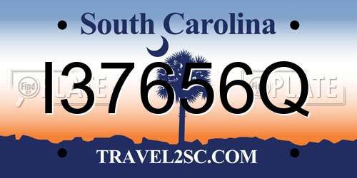 I37656Q South Carolina License Plate