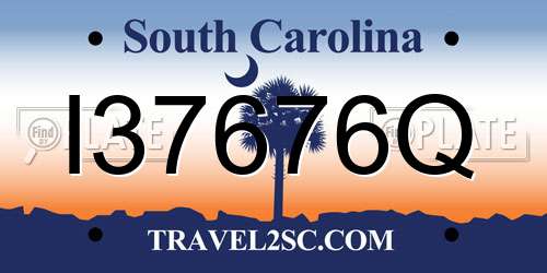 I37676Q South Carolina License Plate