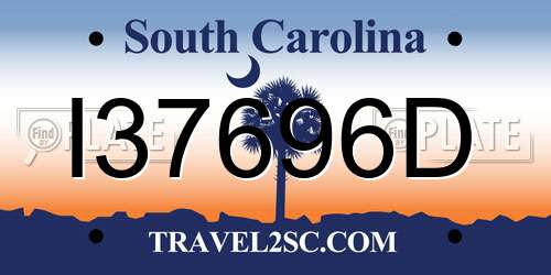 I37696D South Carolina License Plate