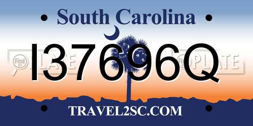 I37696Q South Carolina License Plate