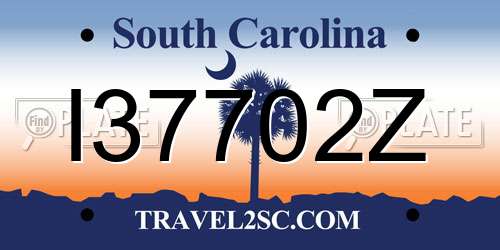 I37702Z South Carolina License Plate