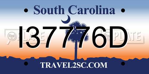 I37776D South Carolina License Plate
