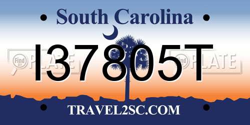 I37805T South Carolina License Plate